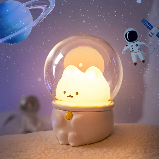 Klein astronaut konijn nachtlampje voor kinderen