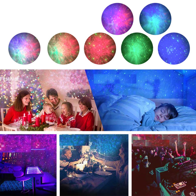 Galaxy projector met kleurrijke nevel wolk