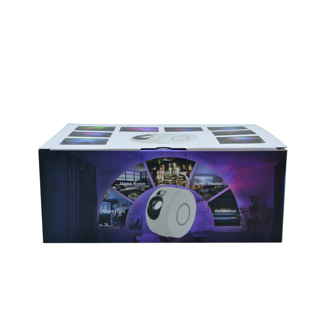 Galaxy projector met kleurrijke nevel wolk