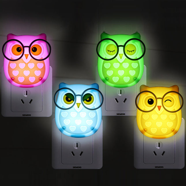Leuk LED nachtlampje uil voor kinderen