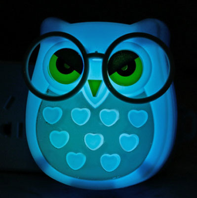 Leuk LED nachtlampje uil voor kinderen