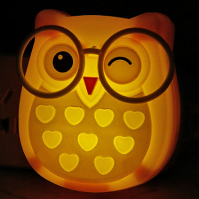 Leuk LED nachtlampje uil voor kinderen