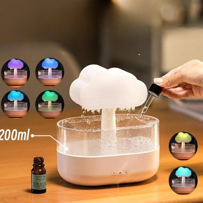 Wolk nachtlampje en luchtbevochtiger in één