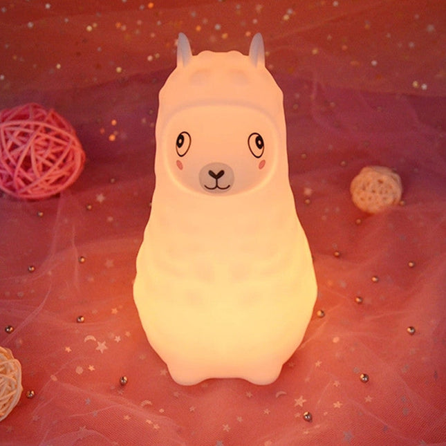 Siliconen alpaca nachtlampje met touch sensor