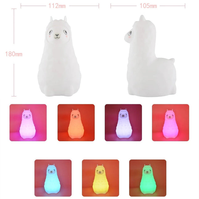 Siliconen alpaca nachtlampje met touch sensor