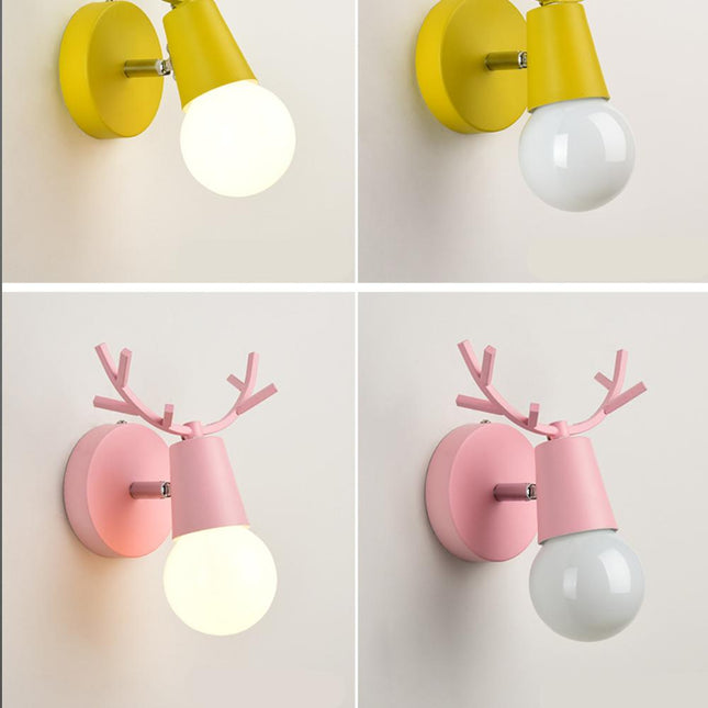 Metalen wandlamp hertengewei voor kinderkamer