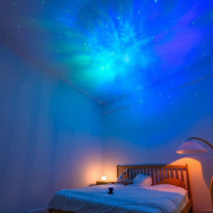 Zwarte astronaut sterrenprojector met gitaar