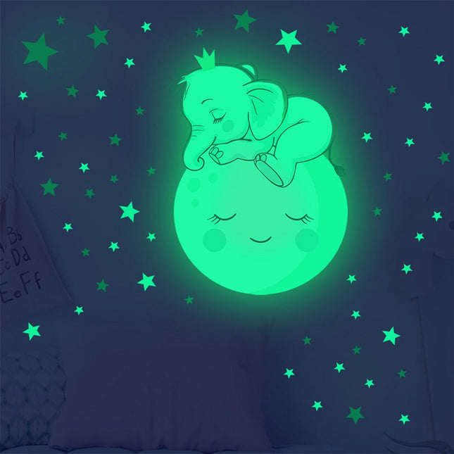 Lichtgevende muursticker olifant voor baby