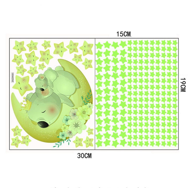 Lichtgevende muursticker koala en sterren