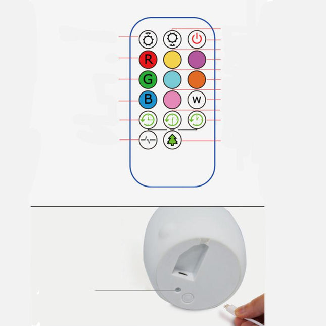 Oplaadbaar uil nachtlampje met afstandsbediening