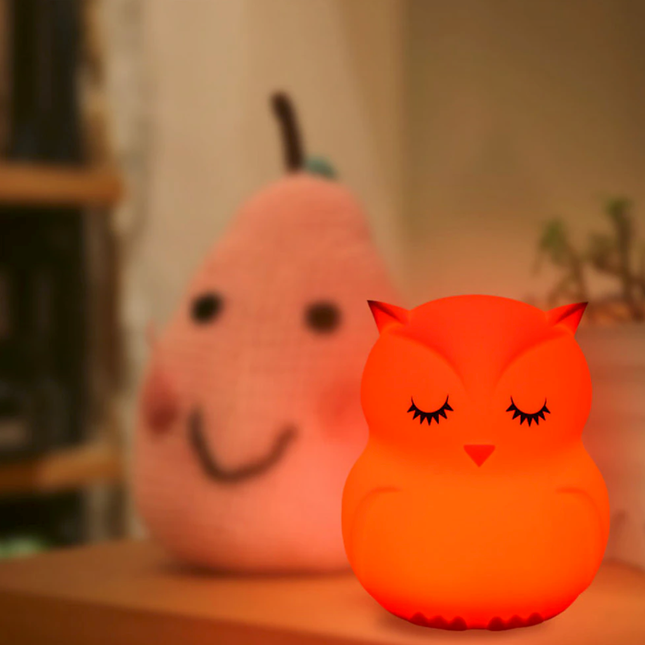 Oplaadbaar uil nachtlampje met afstandsbediening