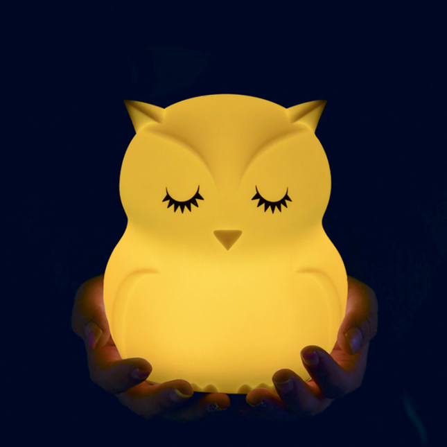 Oplaadbaar uil nachtlampje met afstandsbediening