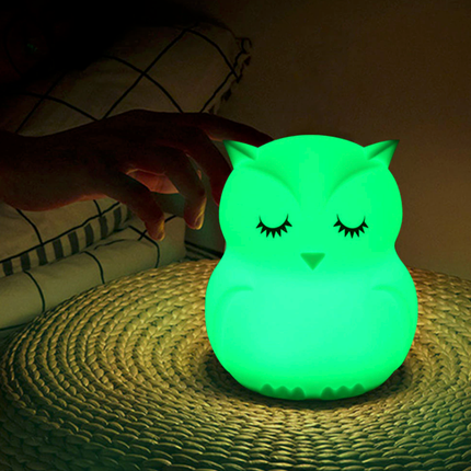 Oplaadbaar uil nachtlampje met afstandsbediening