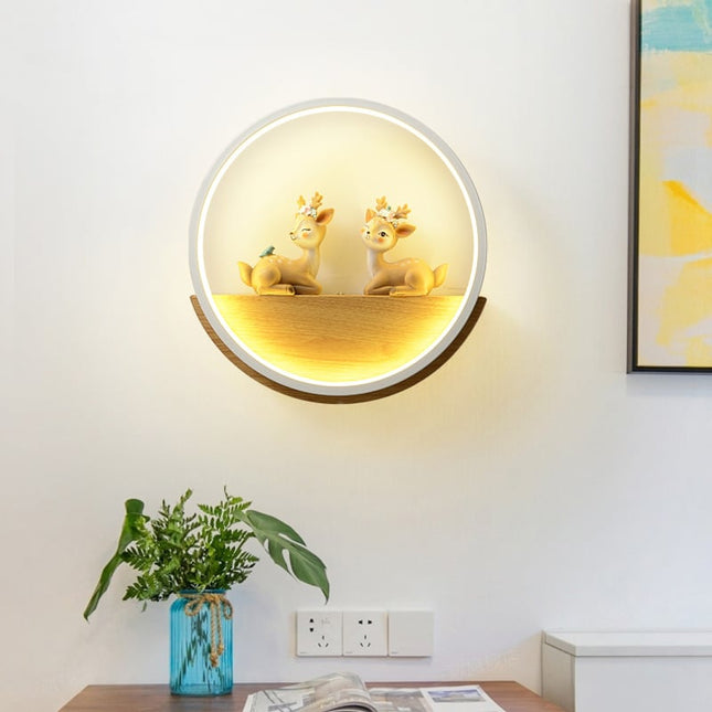 Houten Wandlamp Hert voor Kinderkamer
