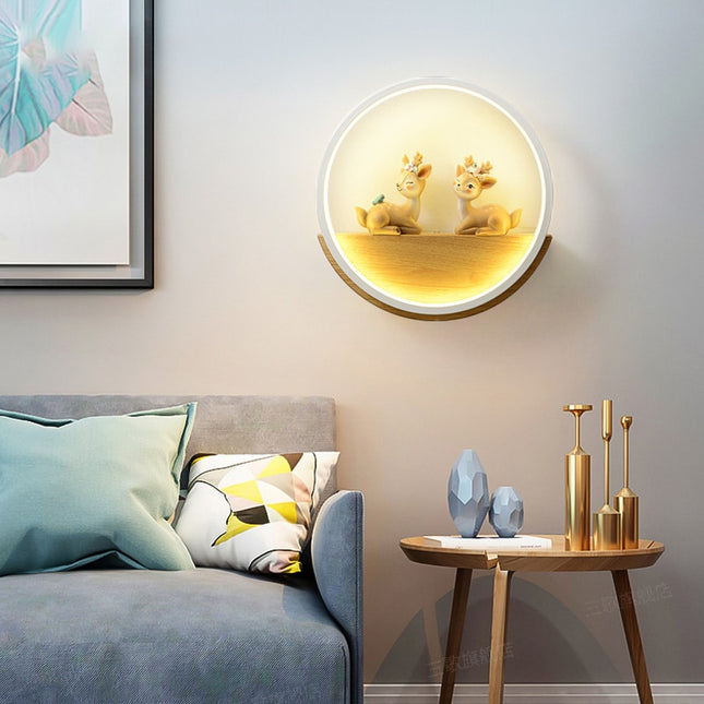 Houten Wandlamp Hert voor Kinderkamer