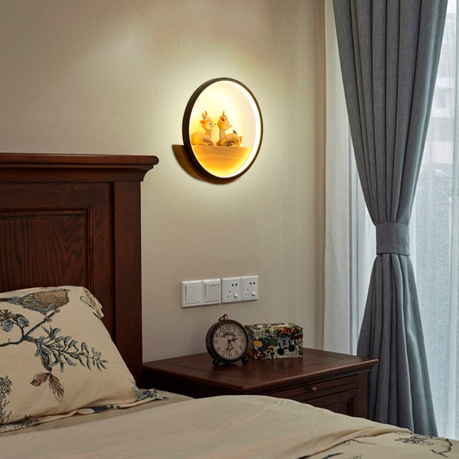 Houten Wandlamp Hert voor Kinderkamer