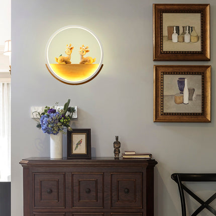 Houten Wandlamp Hert voor Kinderkamer