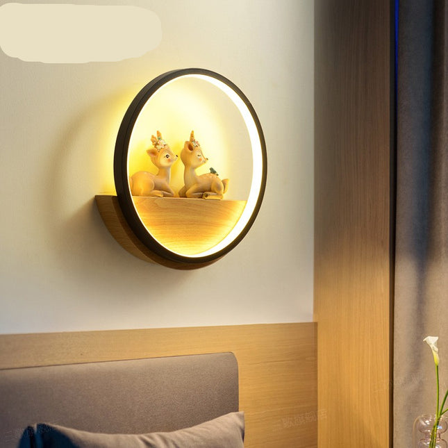 Houten Wandlamp Hert voor Kinderkamer