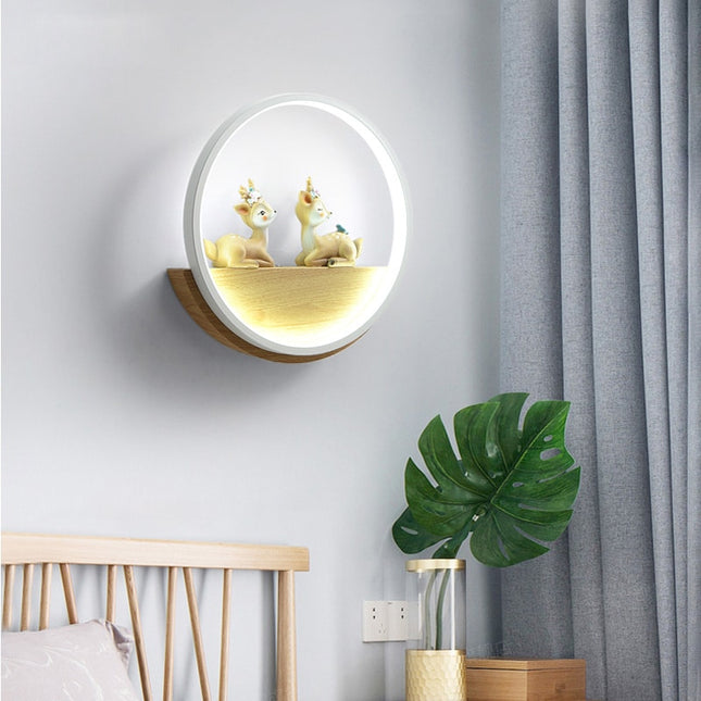 Houten Wandlamp Hert voor Kinderkamer
