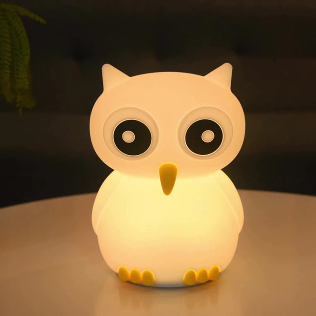 Zacht siliconen LED nachtlampje uil