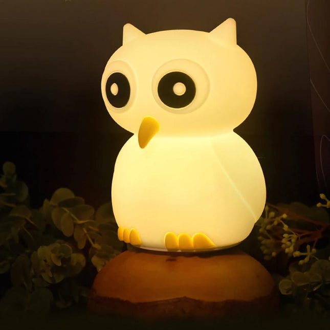 Zacht siliconen LED nachtlampje uil