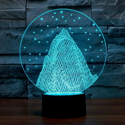 3D illusie nachtlamp berg met sterren