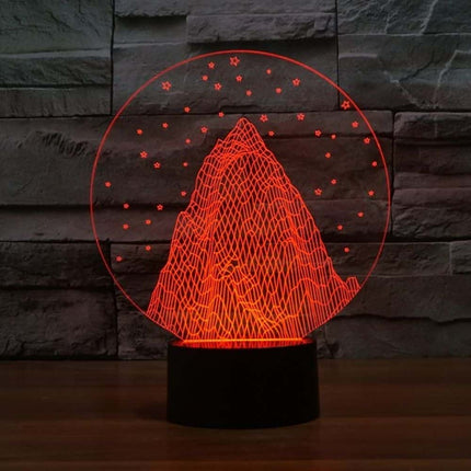 3D illusie nachtlamp berg met sterren