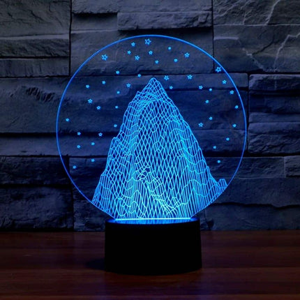 3D illusie nachtlamp berg met sterren
