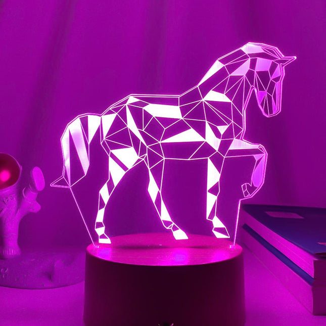 3D illusie LED nachtlamp paard