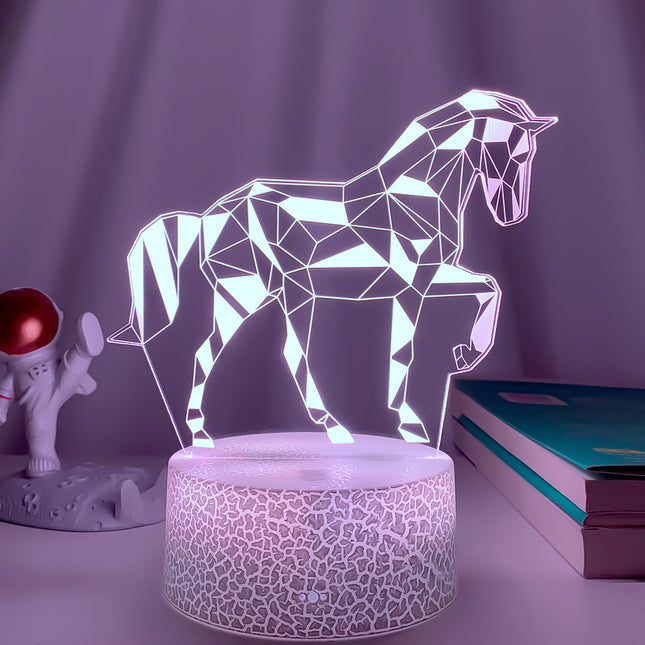 3D illusie LED nachtlamp paard