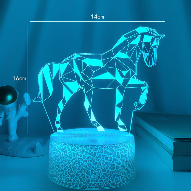 3D illusie LED nachtlamp paard