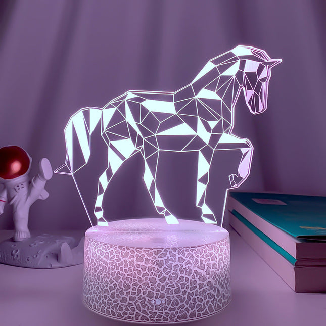 3D illusie LED nachtlamp paard