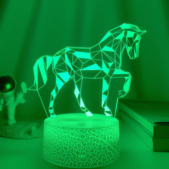3D illusie LED nachtlamp paard