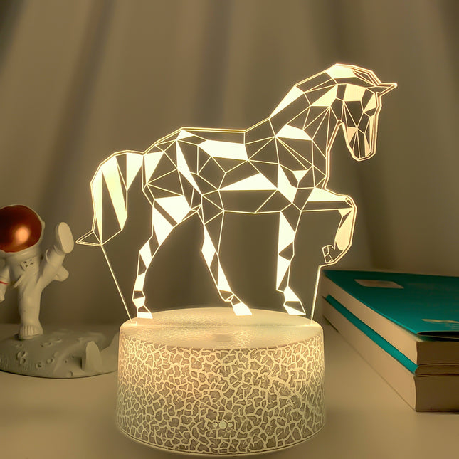 3D illusie LED nachtlamp paard