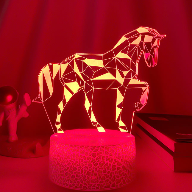 3D illusie LED nachtlamp paard