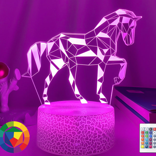 3D illusie LED nachtlamp paard