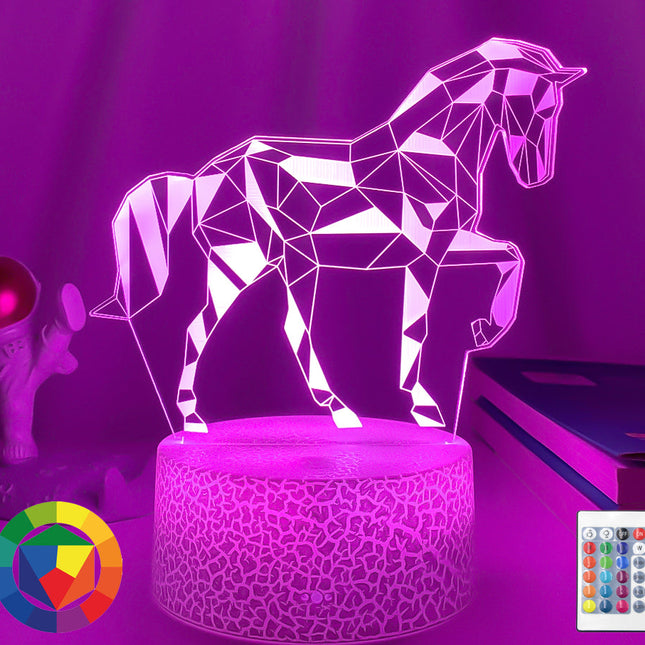 3D illusie LED nachtlamp paard