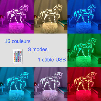 3D illusie LED nachtlamp paard