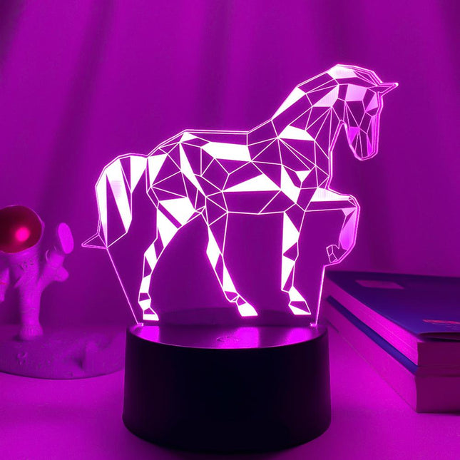 3D illusie LED nachtlamp paard