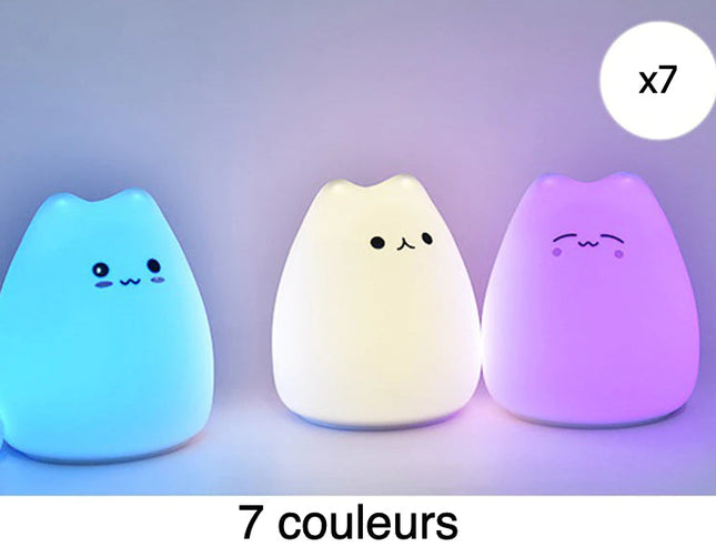 Zacht siliconen nachtlampje in kattenvorm