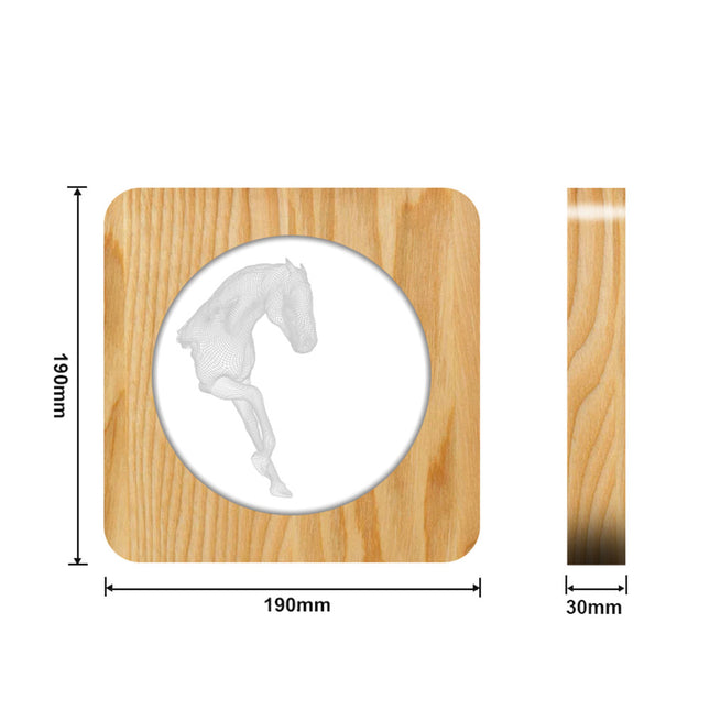 Houten design paard lamp voor nachtkastje