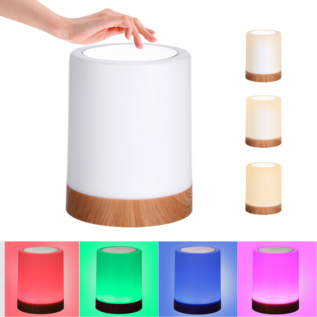 Moderne dimbare touch nachtlamp met kleuren