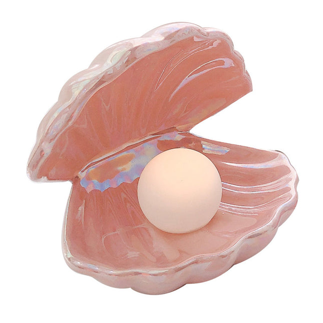Decoratieve schelp nachtlamp met parel