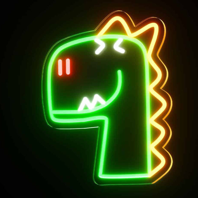 Groen dinosaurus T-Rex neon bord