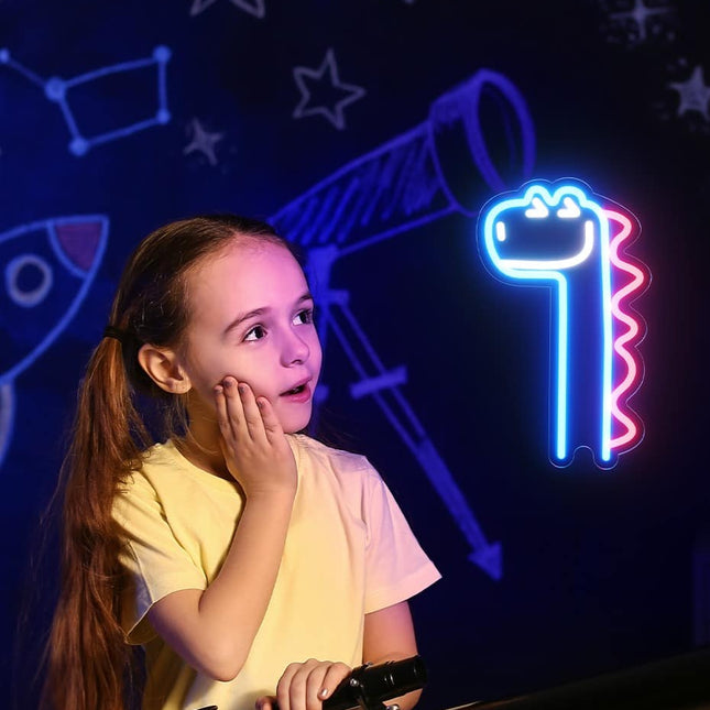 Grappig neon dinosaurus licht voor kinderkamer