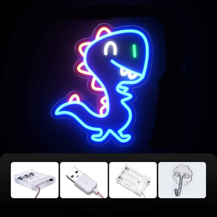 Leuke dinosaurus neon LED wandlamp