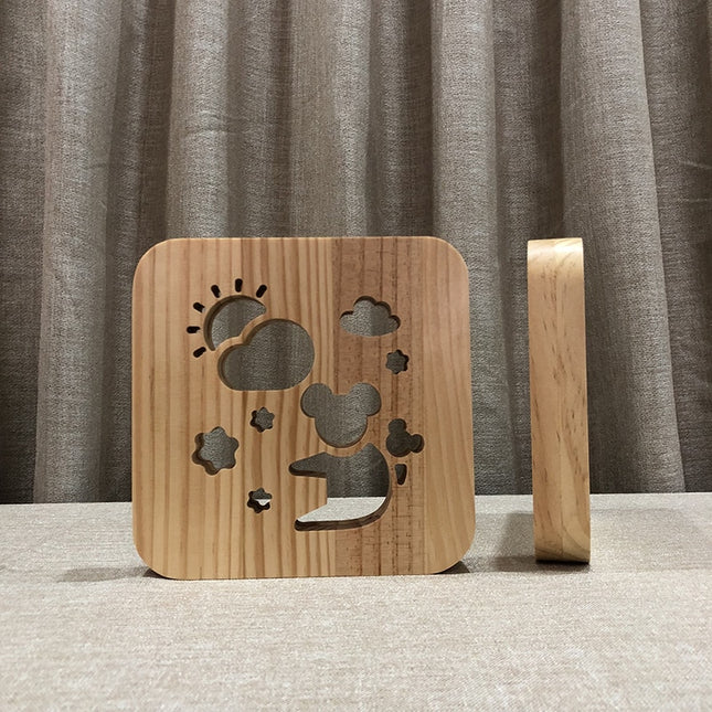 3D houten nachtlampje in koala vorm