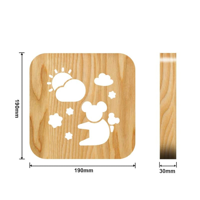 3D houten nachtlampje in koala vorm