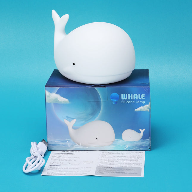 Zacht siliconen walvis nachtlampje