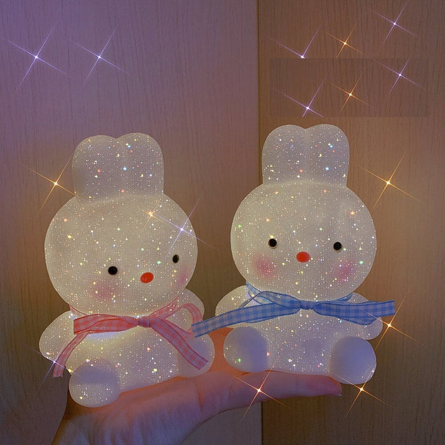 Zacht siliconen konijn nachtlampje met touch